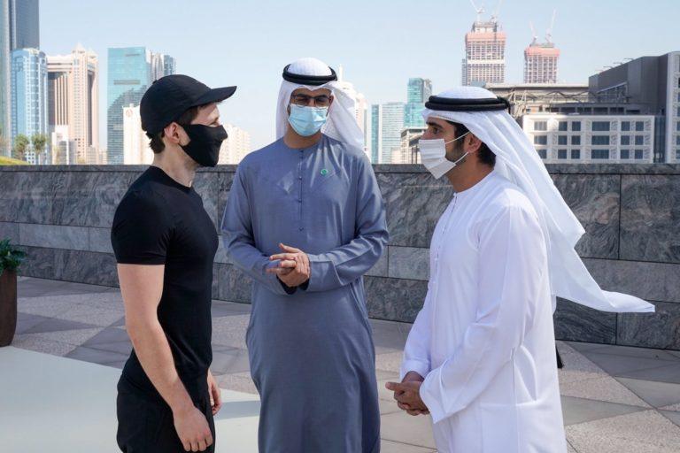 حمدان بن محمد يستقبل مؤسس تطبيق تيليجرام