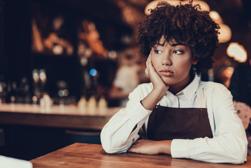 upset waitress