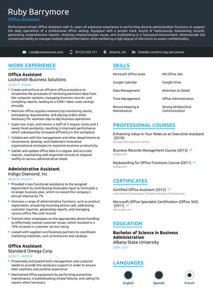 Office Assistant CV