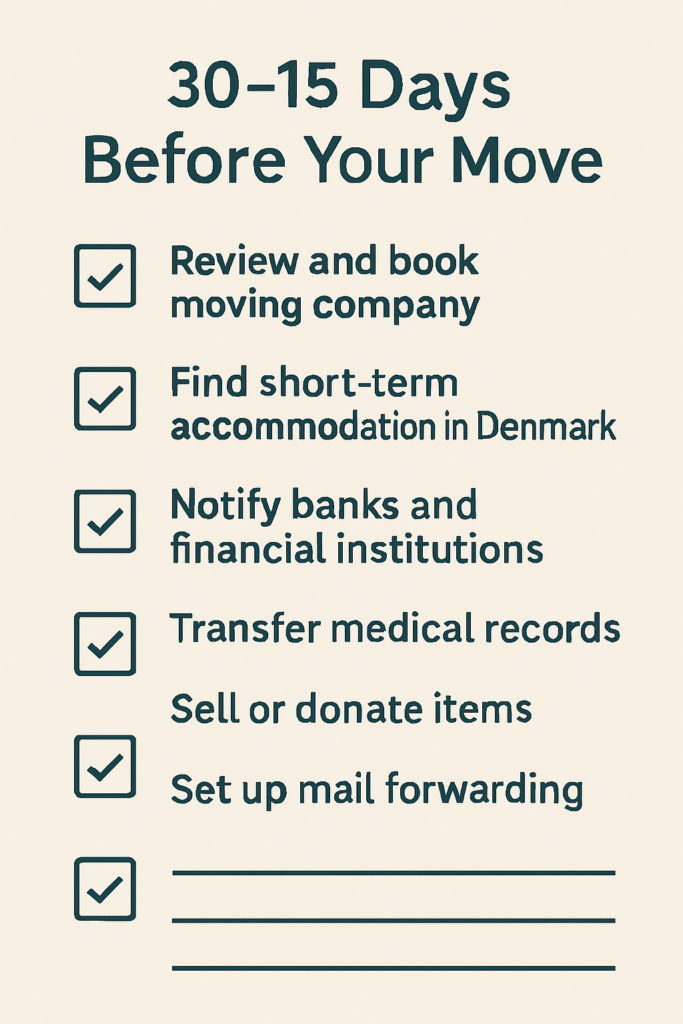 30–15 Days Before Your Move