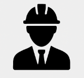 Simple civil engineering icon in Dr. Job brand colors, representing construction and infrastructure projects