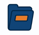 Flat-vector project portfolio icon in Dr. Job colors, symbolizing engineering achievements and case studies