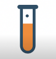 Minimalist flat-vector icon representing biomedical engineering