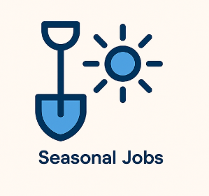 Minimalistic flat vector icon showing seasonal work opportunities in Denmark, in Dr. Job color scheme, symbolizing agriculture, tourism, and short-term contracts.









Ask ChatGPT
