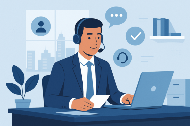 Professional receiving a job offer in a modern office