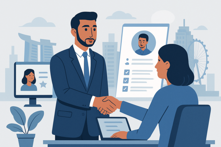 Professional receiving a job offer in a modern office