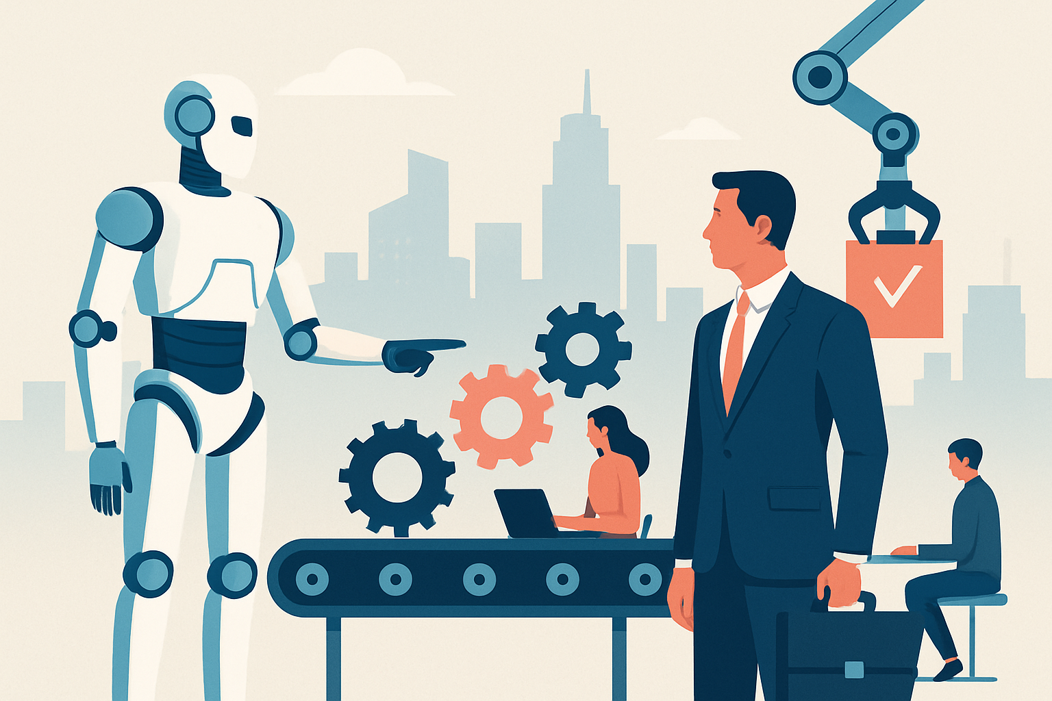 Industrial AI robot demonstrating automation
