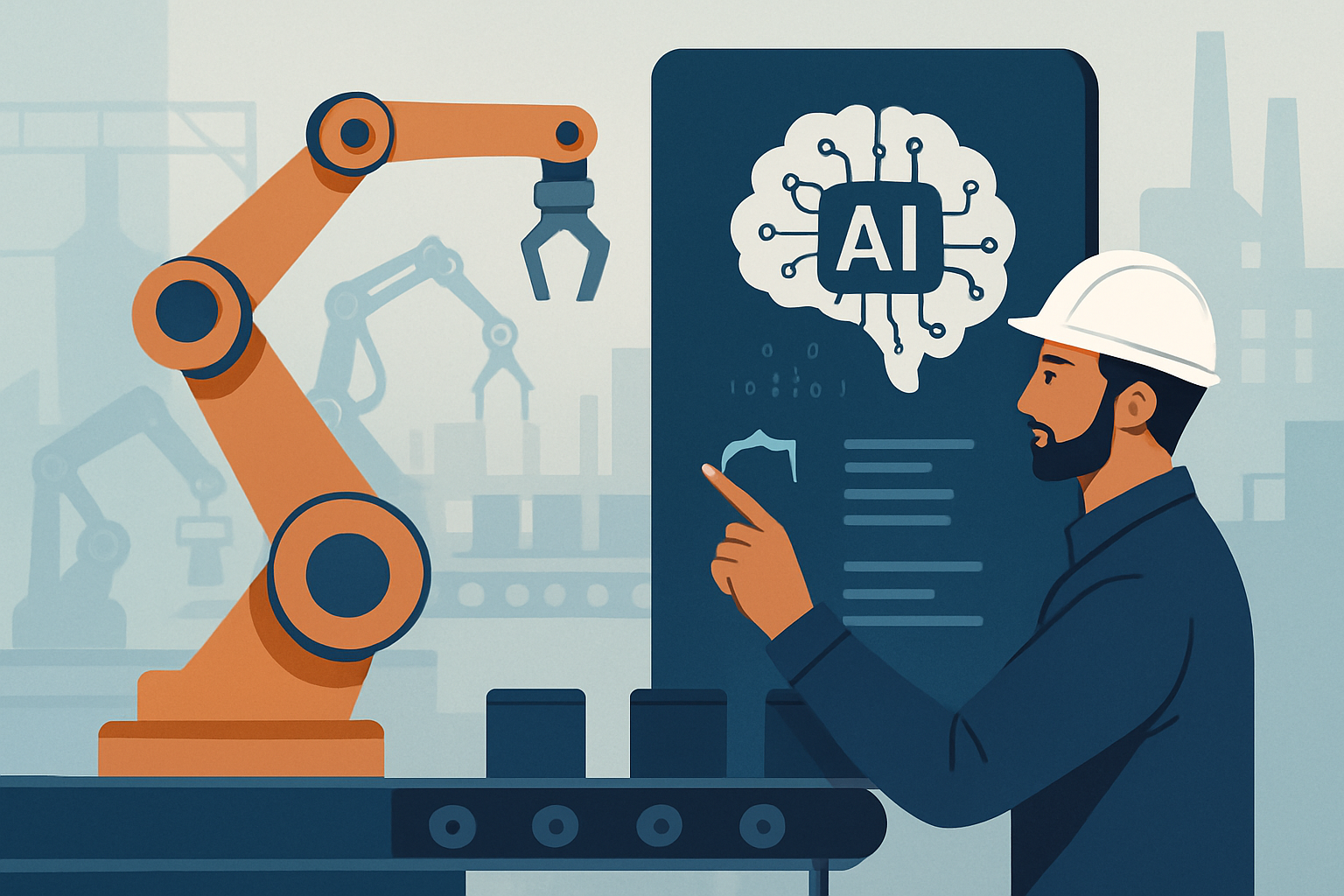 Industrial AI robot demonstrating automation in manufacturing