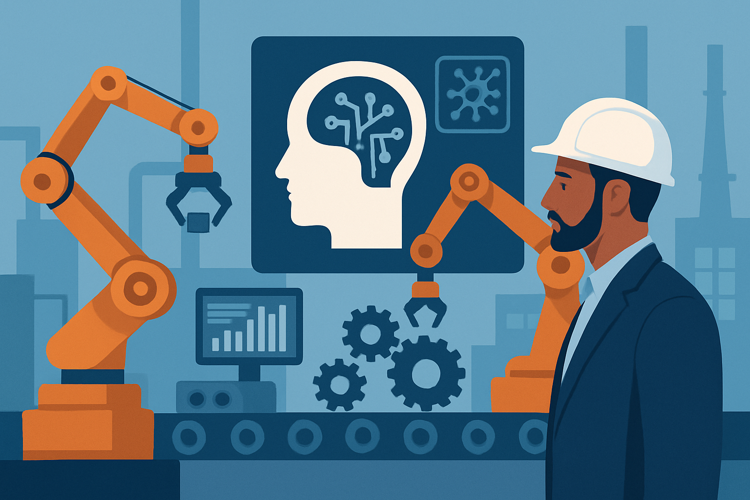 Industrial AI robot demonstrating automation in manufacturing