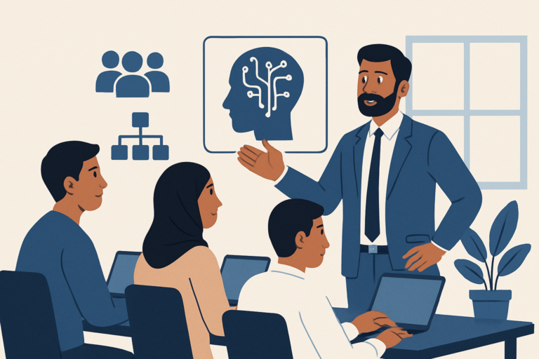 AI professional advancing their career with new skills