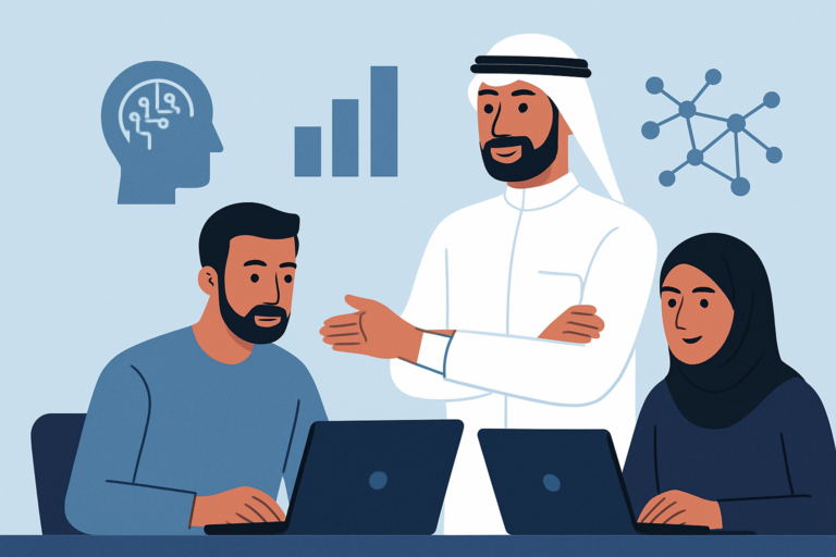 AI professional advancing their career with new skills
