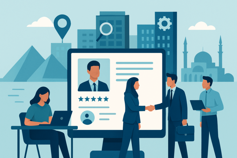 HR recruiter reviewing AI talent profiles