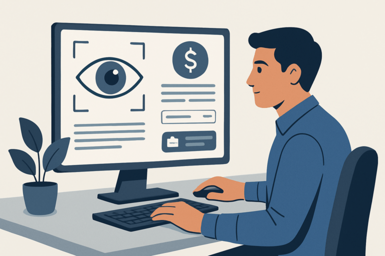 AI professional building their portfolio on a laptop