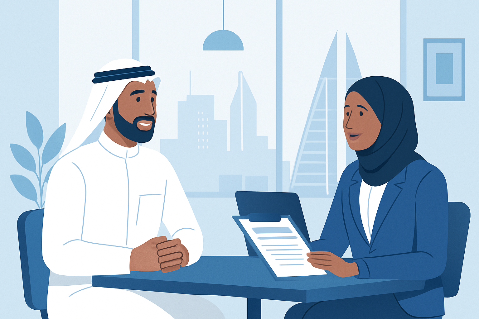 Professional receiving a job offer in a modern office