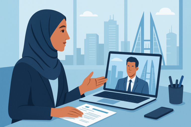 AI professional building their portfolio on a laptop