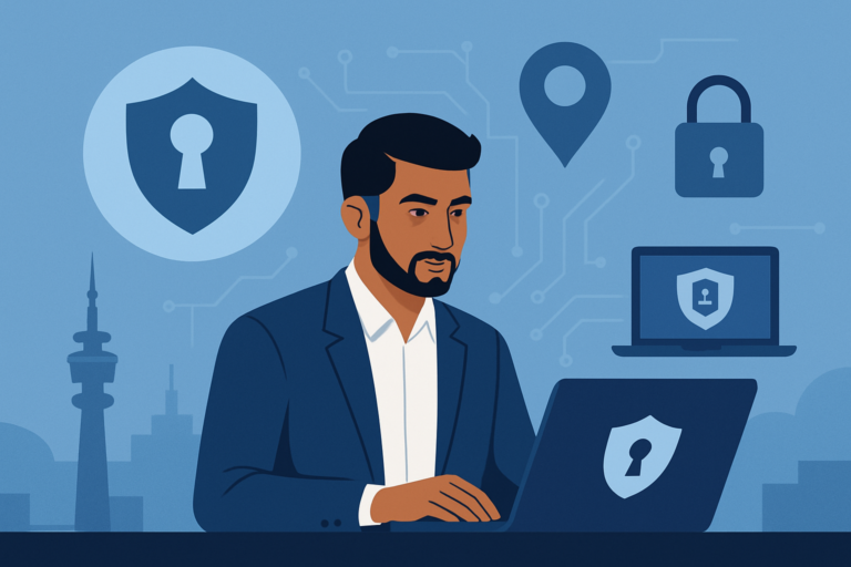 Cybersecurity professional protecting AI systems