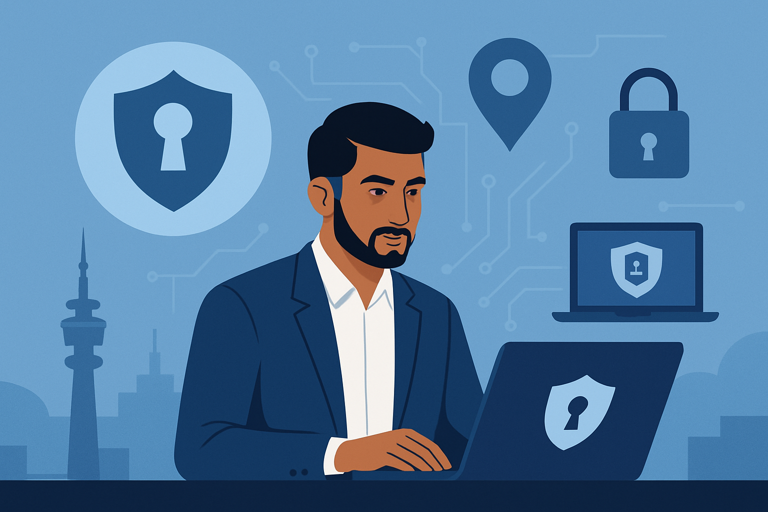 Cybersecurity professional protecting AI systems