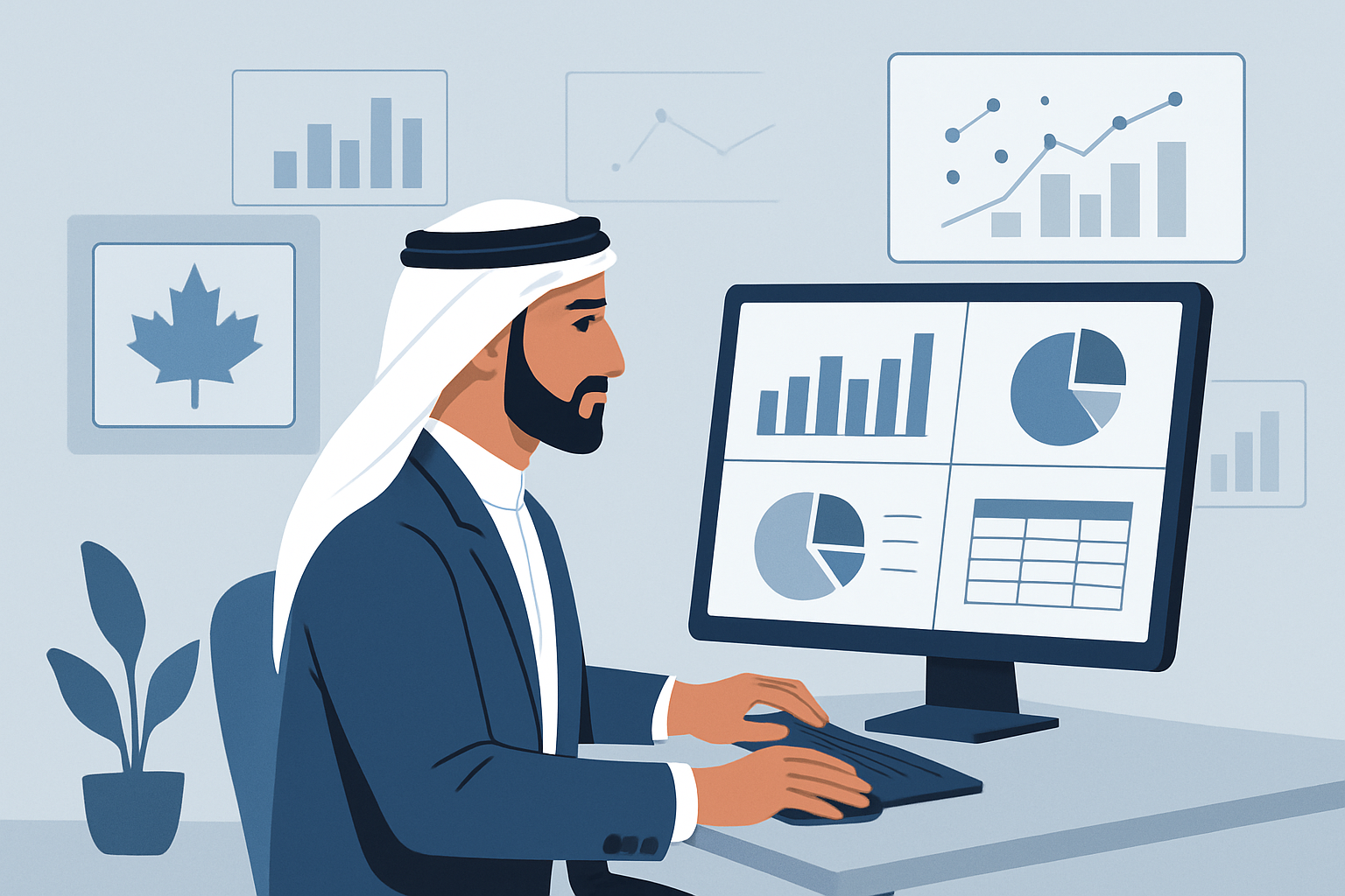 Data scientist analysing AI-driven insights on a dashboard