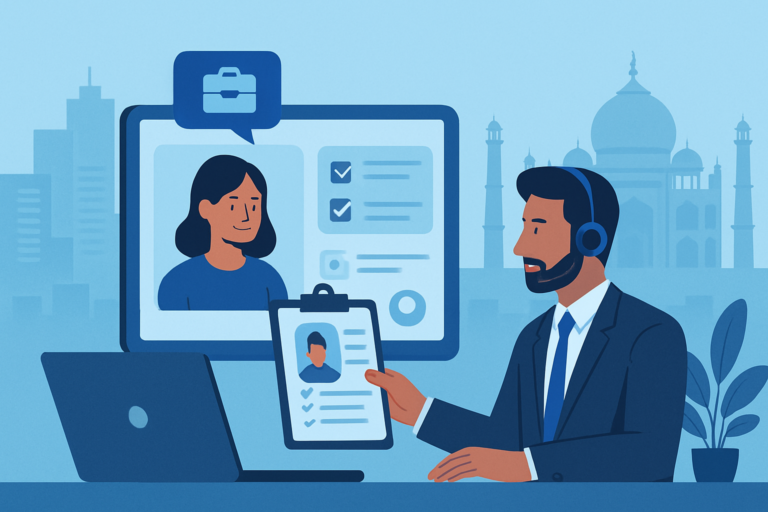 Professional receiving a job offer in a modern office