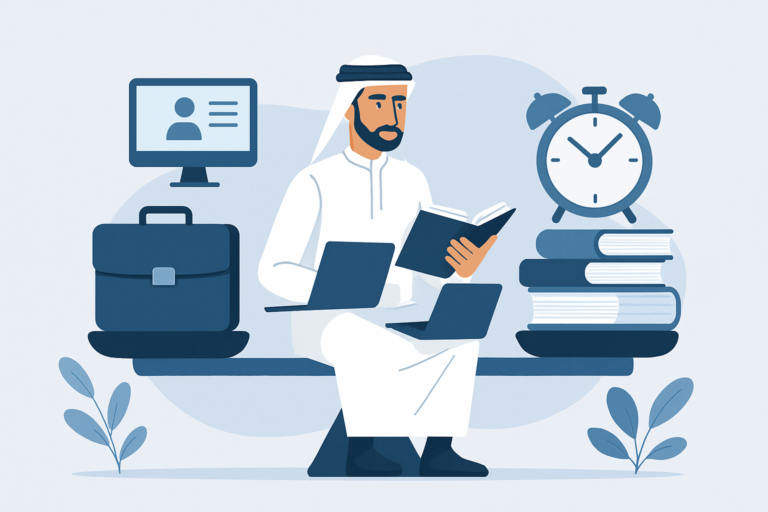 Professional maintaining work-life balance and mental wellness