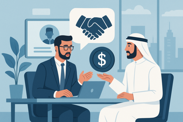 Professional receiving a job offer in a modern office