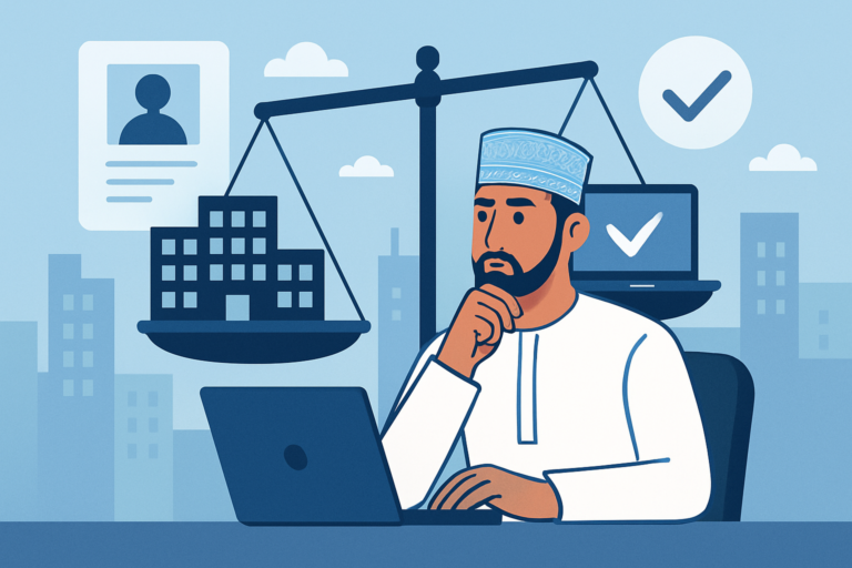 Professional receiving a job offer in a modern office
