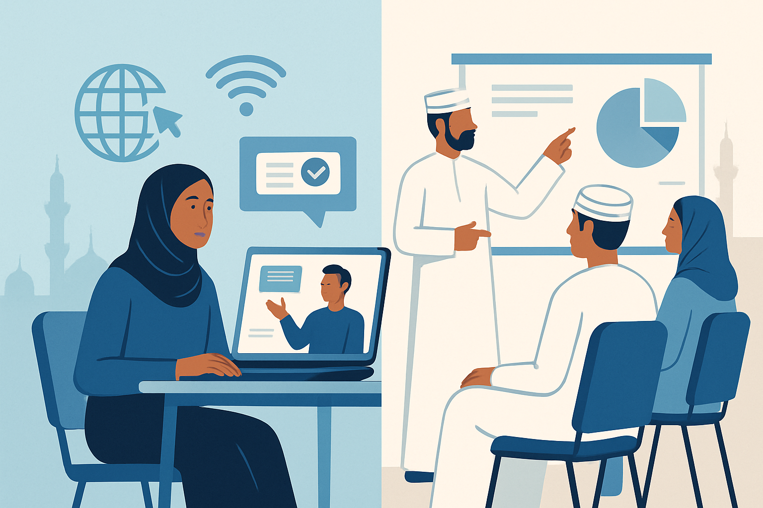 Professional learning AI skills on a laptop