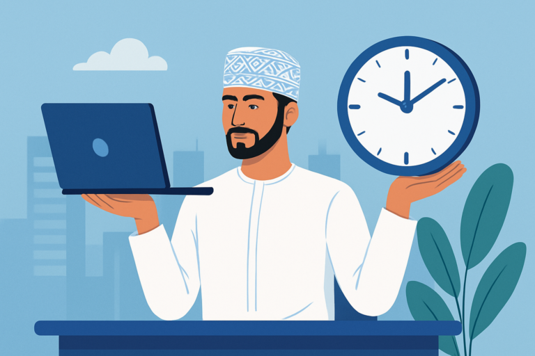 Professional maintaining work-life balance and mental wellness