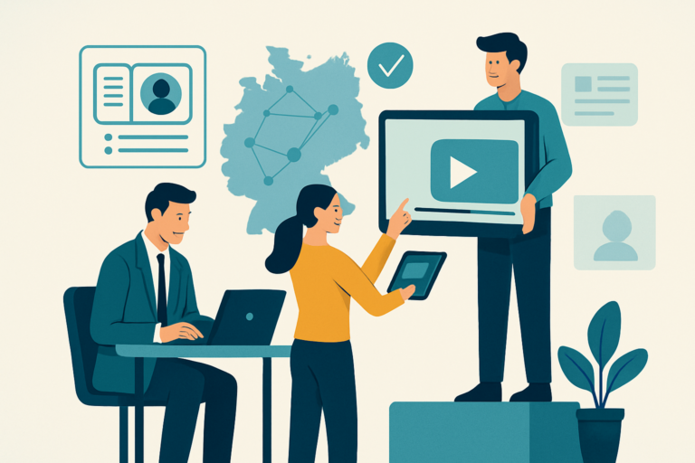 Professional learning AI skills on a laptop