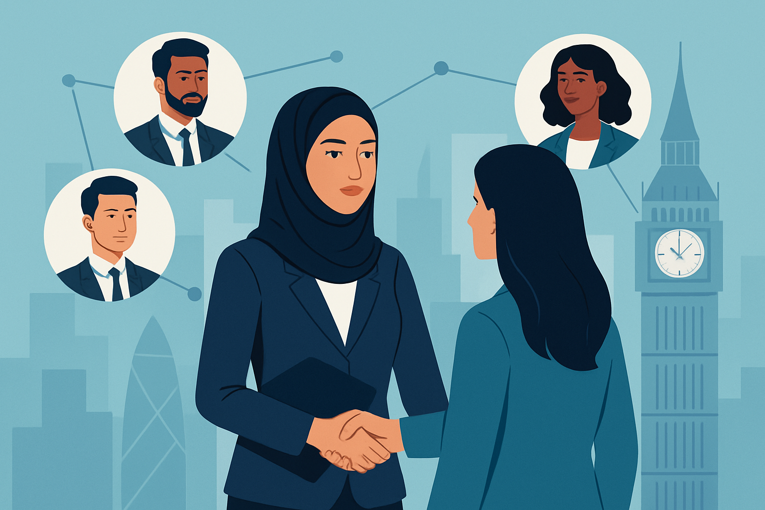 Professionals networking at an AI technology event