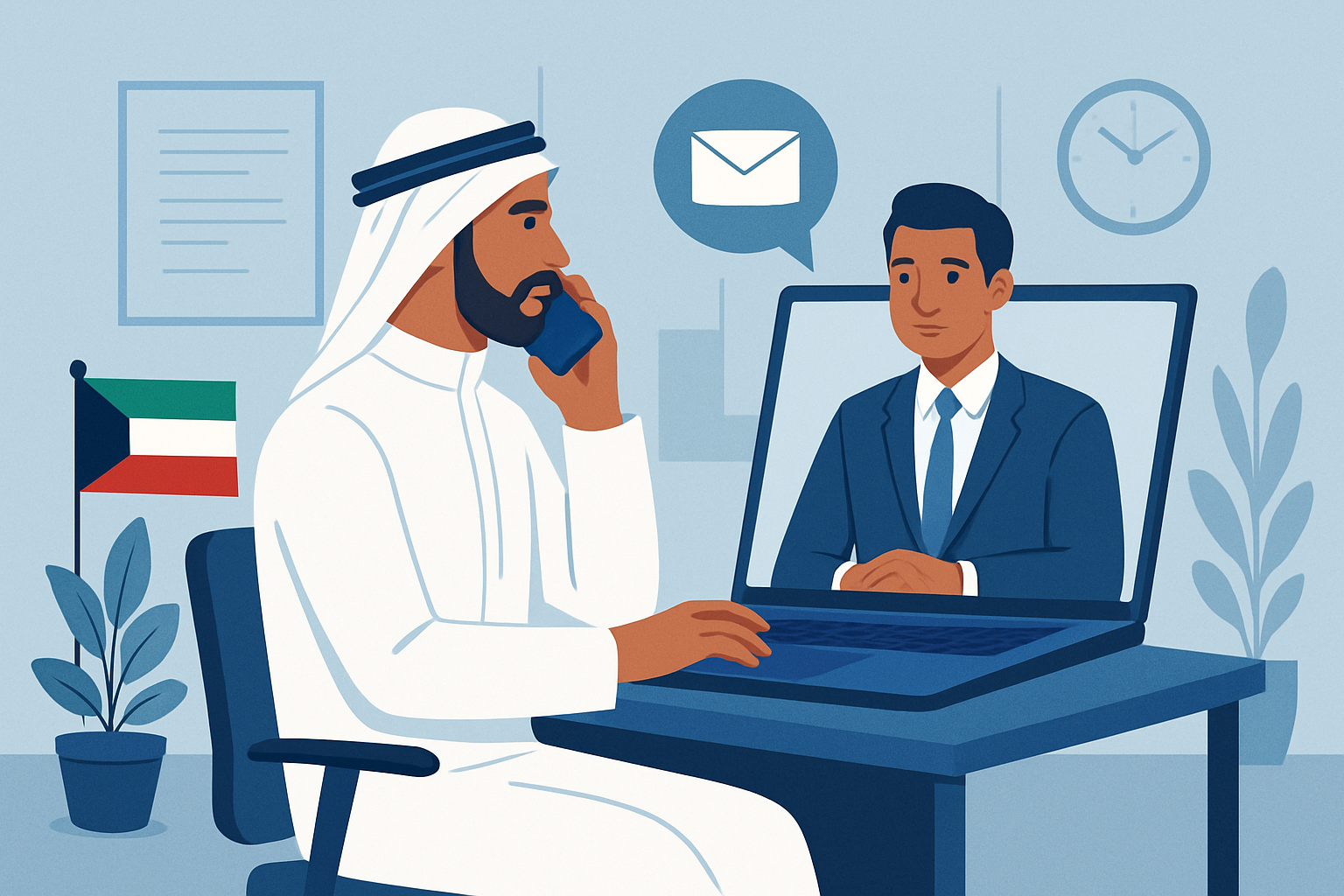 Professional receiving a job offer in a modern office