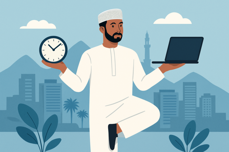 Professional maintaining work-life balance and mental wellness