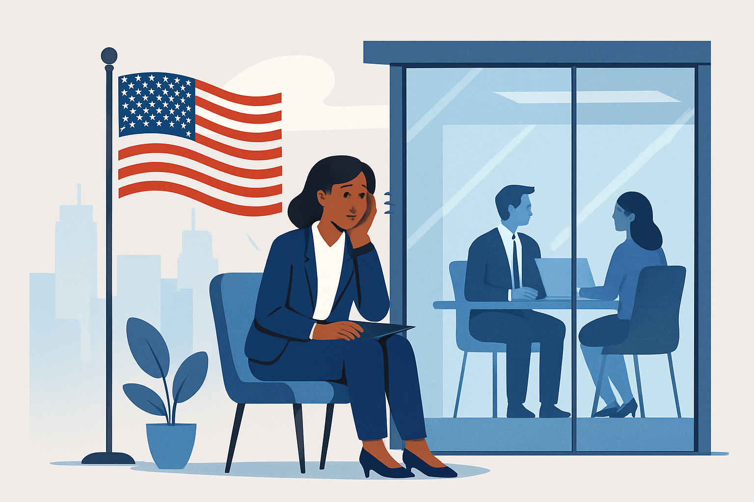 Professional receiving a job offer in a modern office