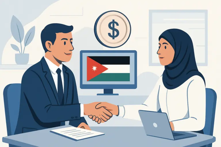 Professional receiving a job offer in a modern office