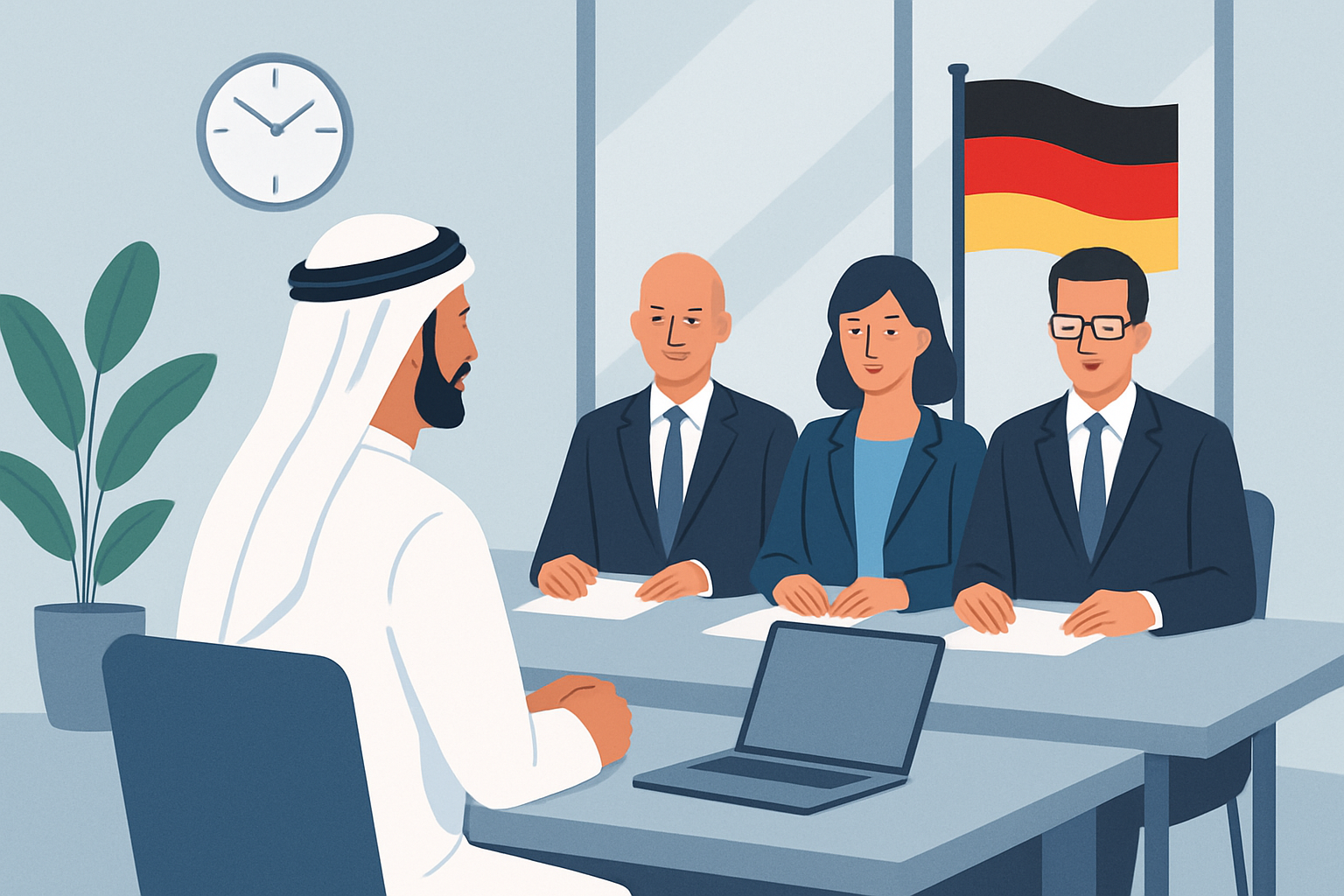 Professional receiving a job offer in a modern office