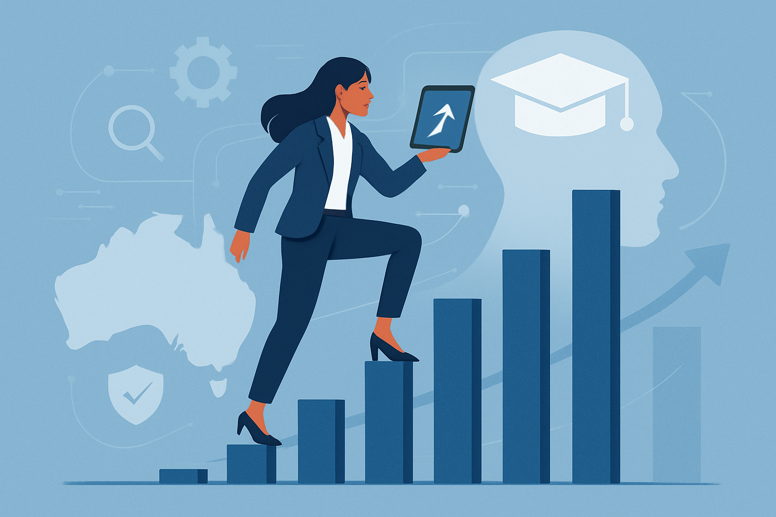 Professional learning AI skills on a laptop