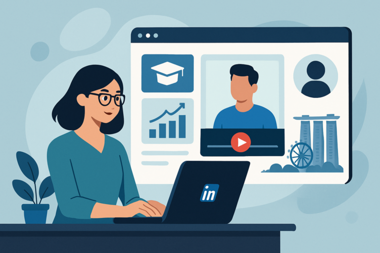 Professional learning AI skills on a laptop