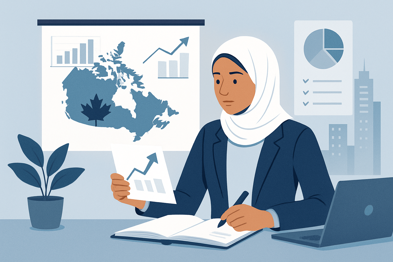 Professional learning AI skills on a laptop