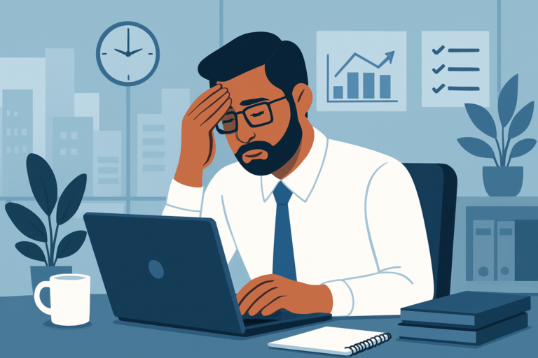Professional maintaining work-life balance and mental wellness