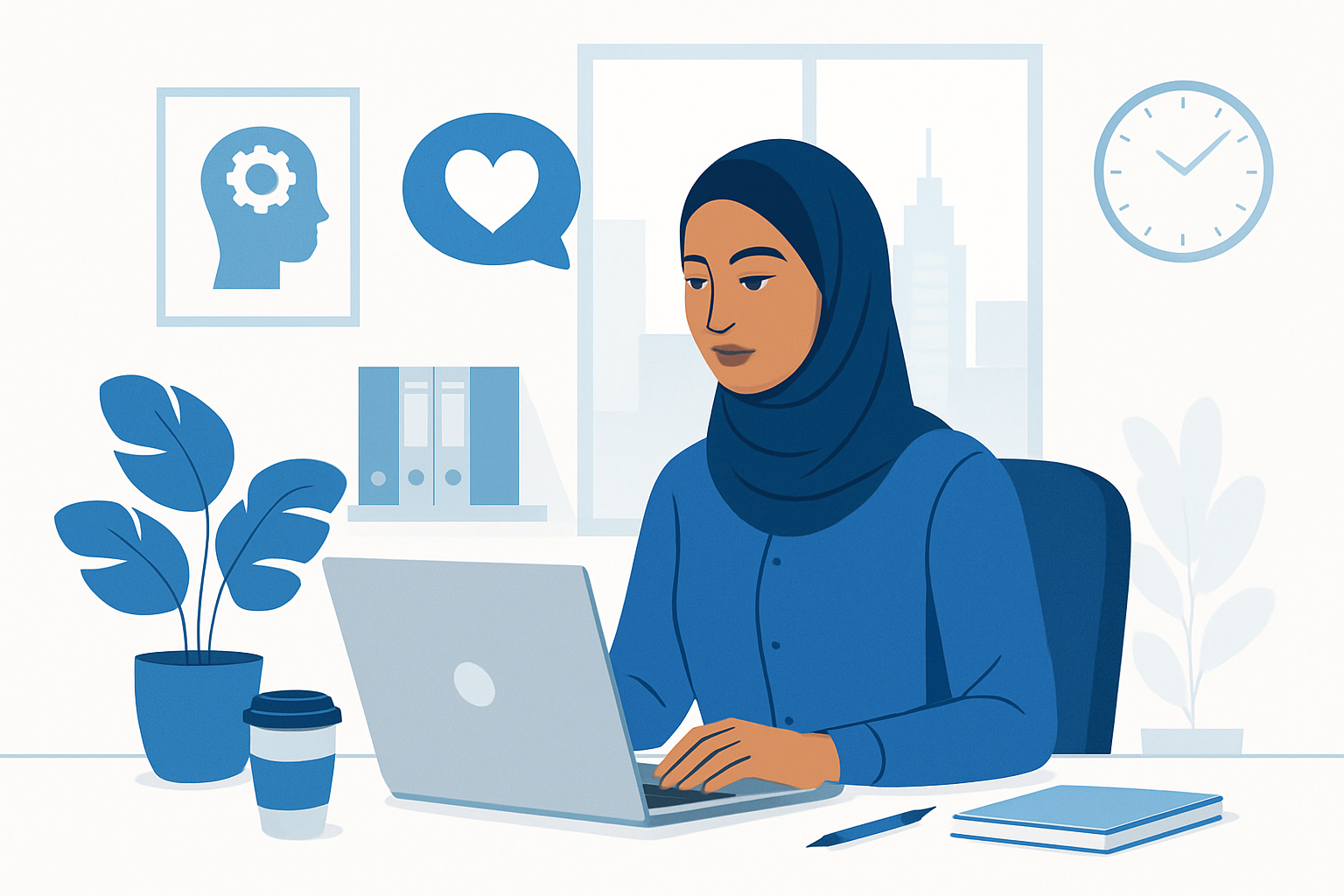Professional maintaining work-life balance and mental wellness