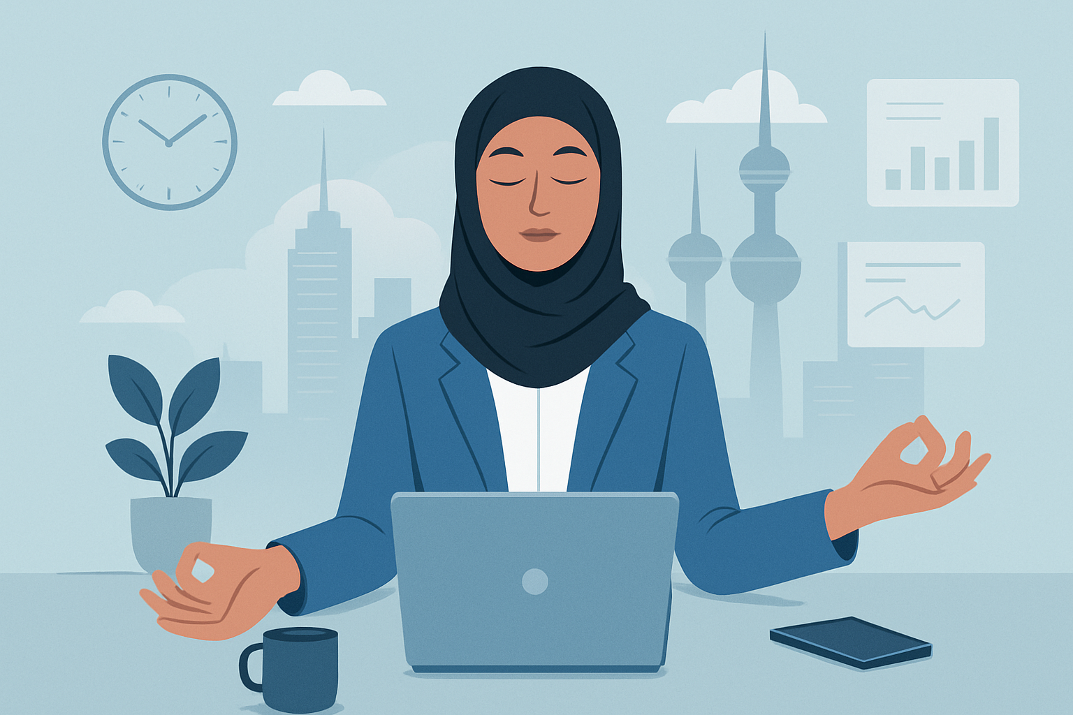 Professional maintaining work-life balance and mental wellness