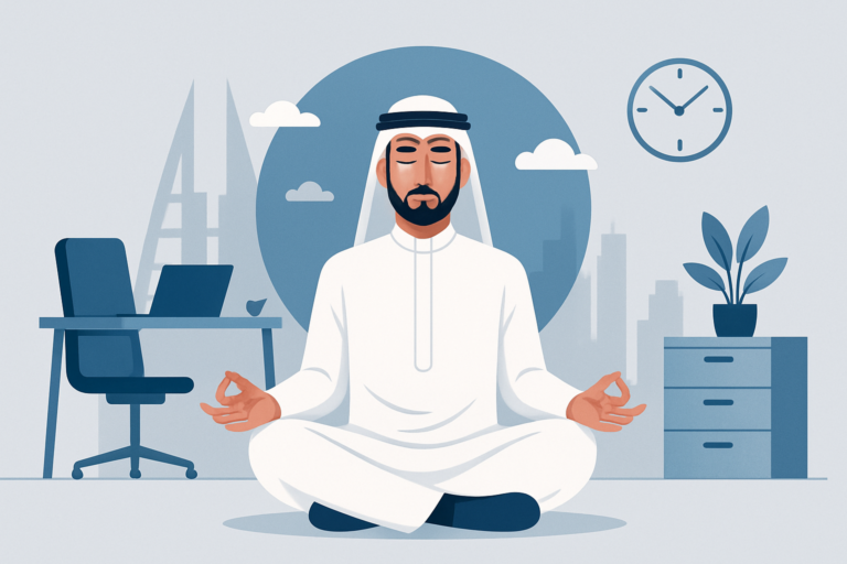 Professional maintaining work-life balance and mental wellness