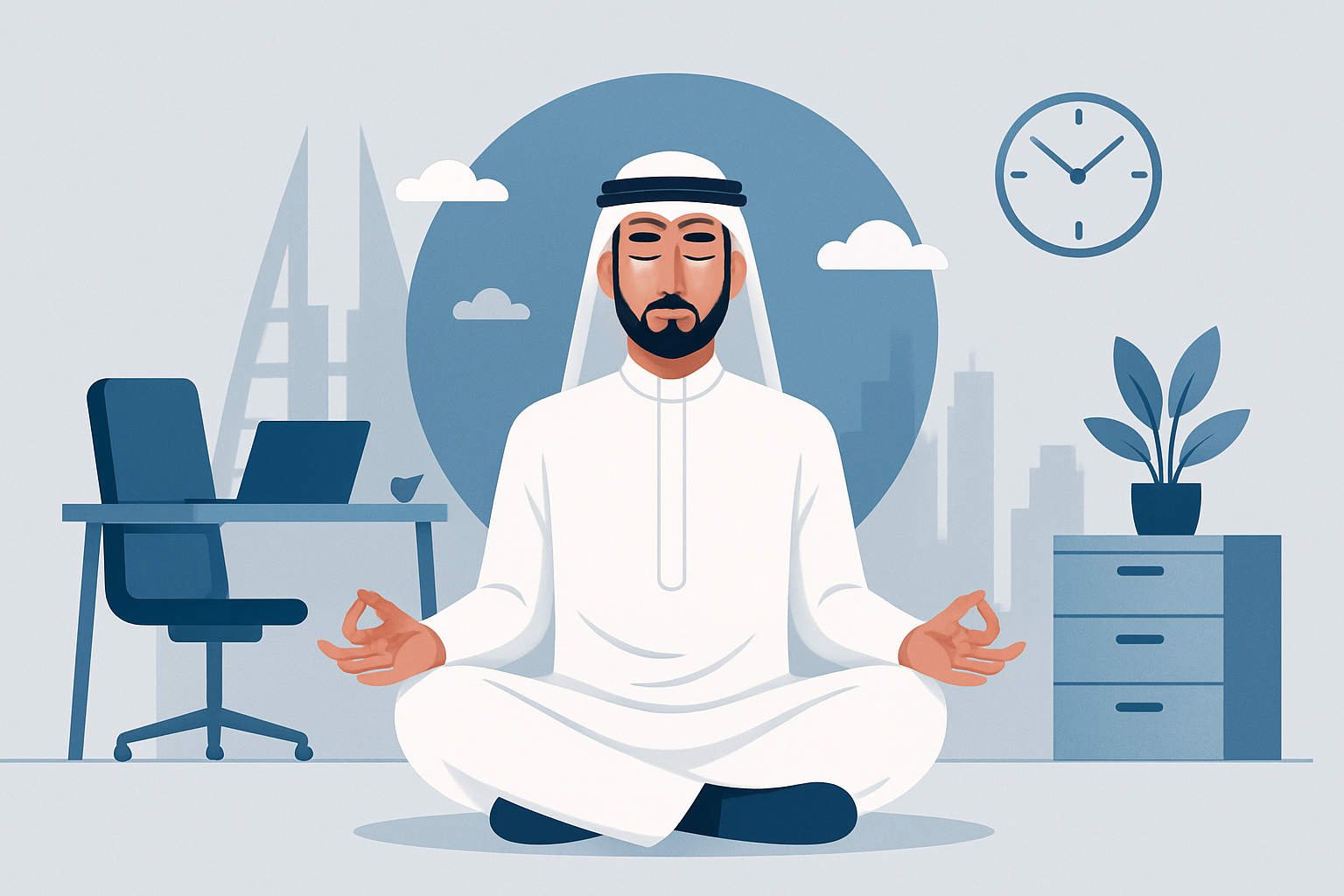 Professional maintaining work-life balance and mental wellness