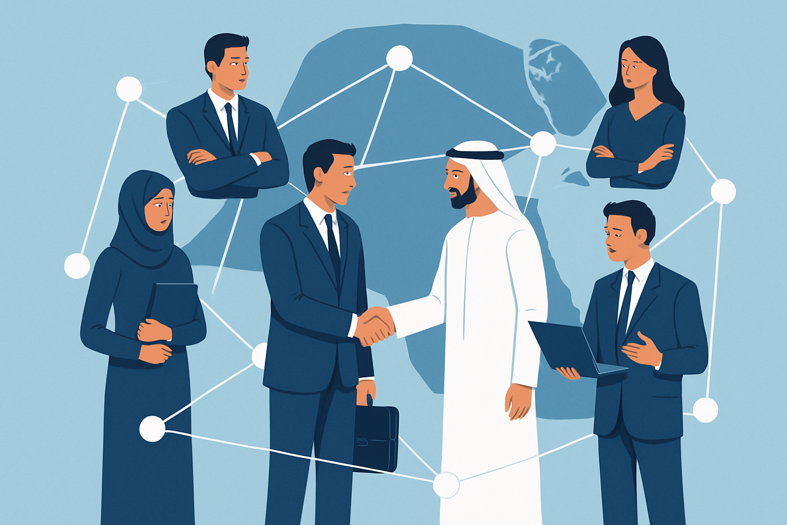 Professionals networking at an AI technology event