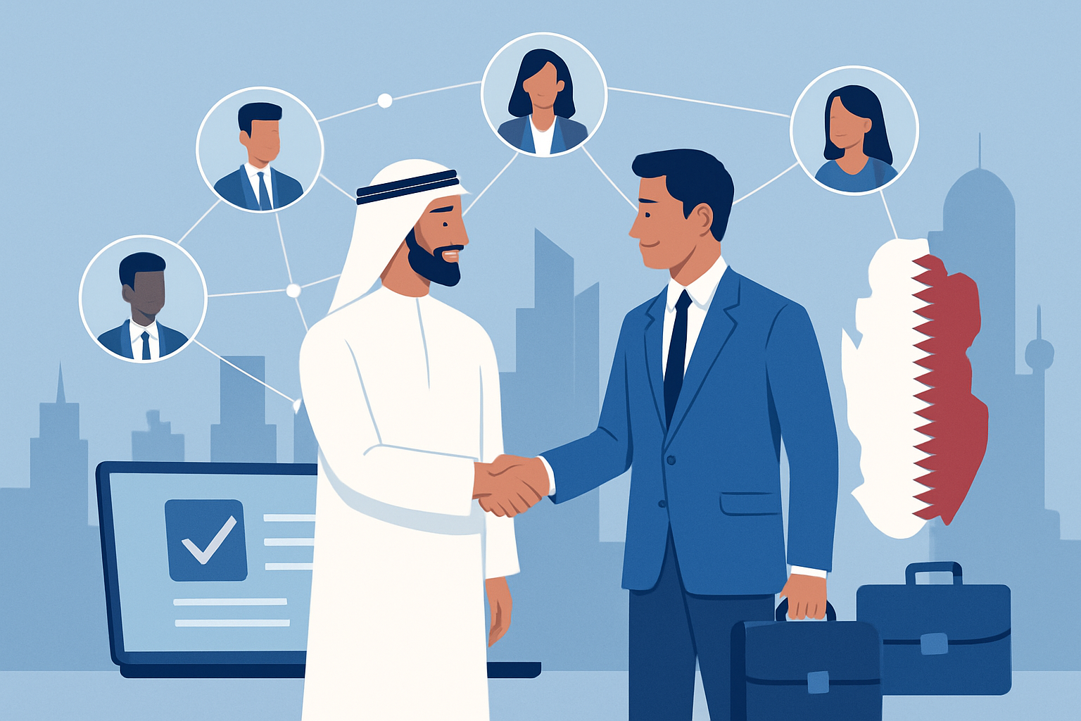 Professionals networking at an AI technology event