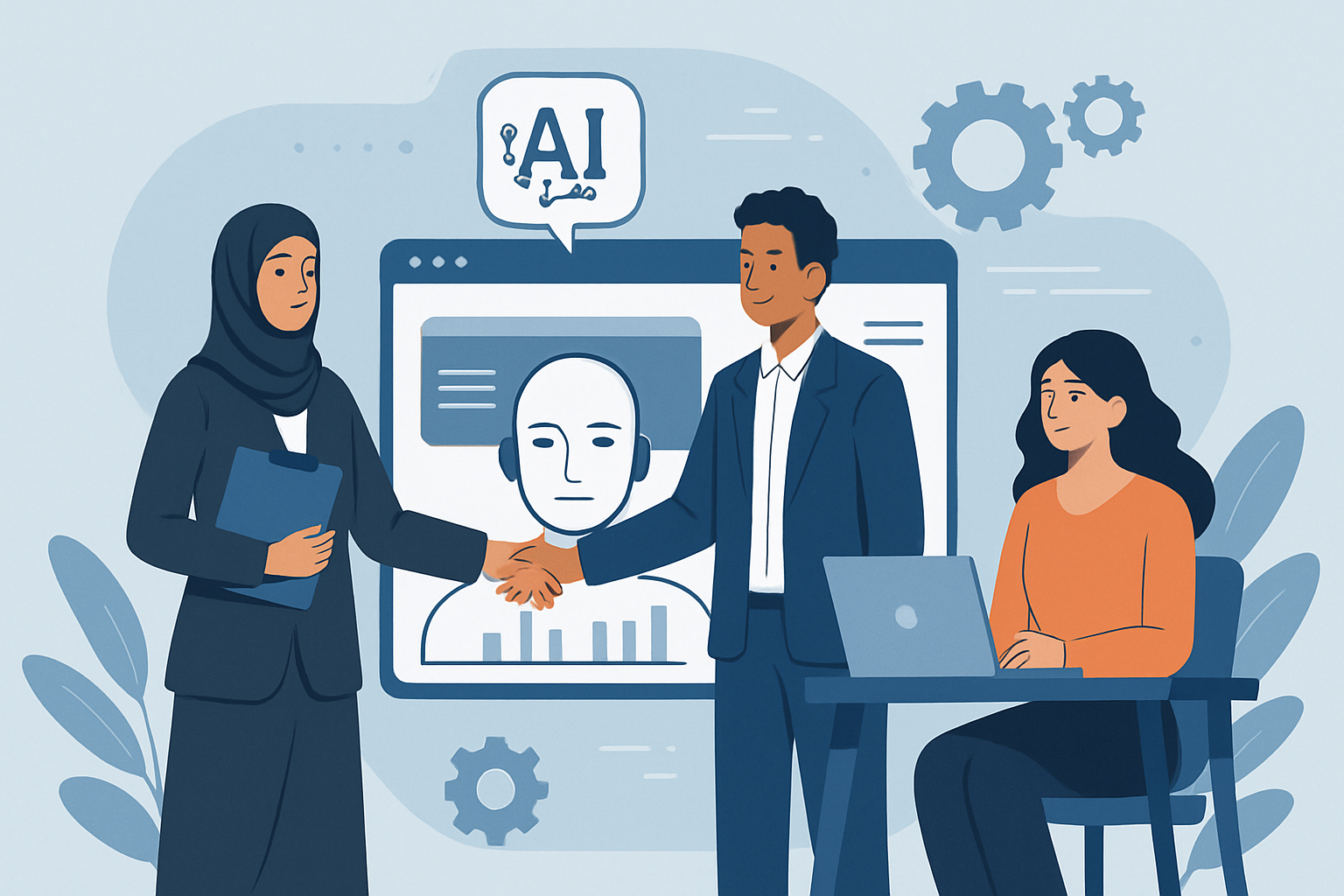 Software engineer coding AI applications on a computer