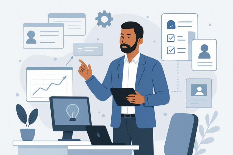 Professional learning AI skills on a laptop