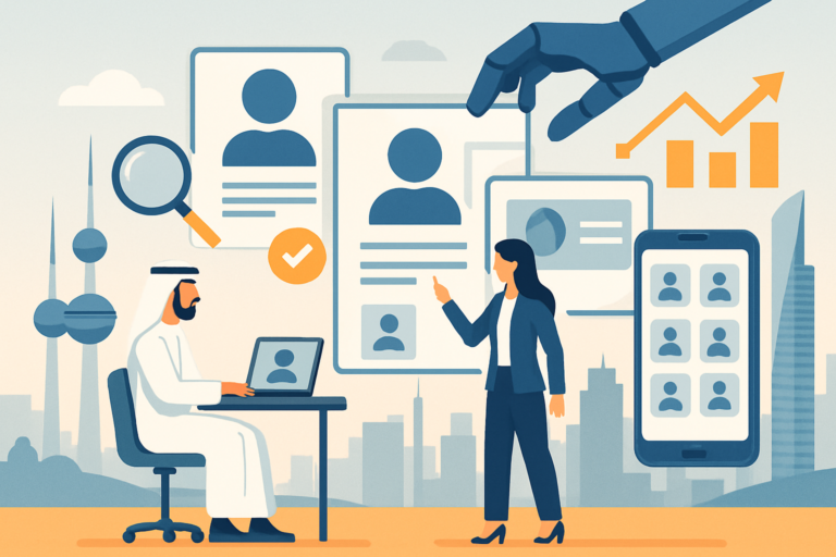 HR recruiter reviewing AI talent profiles