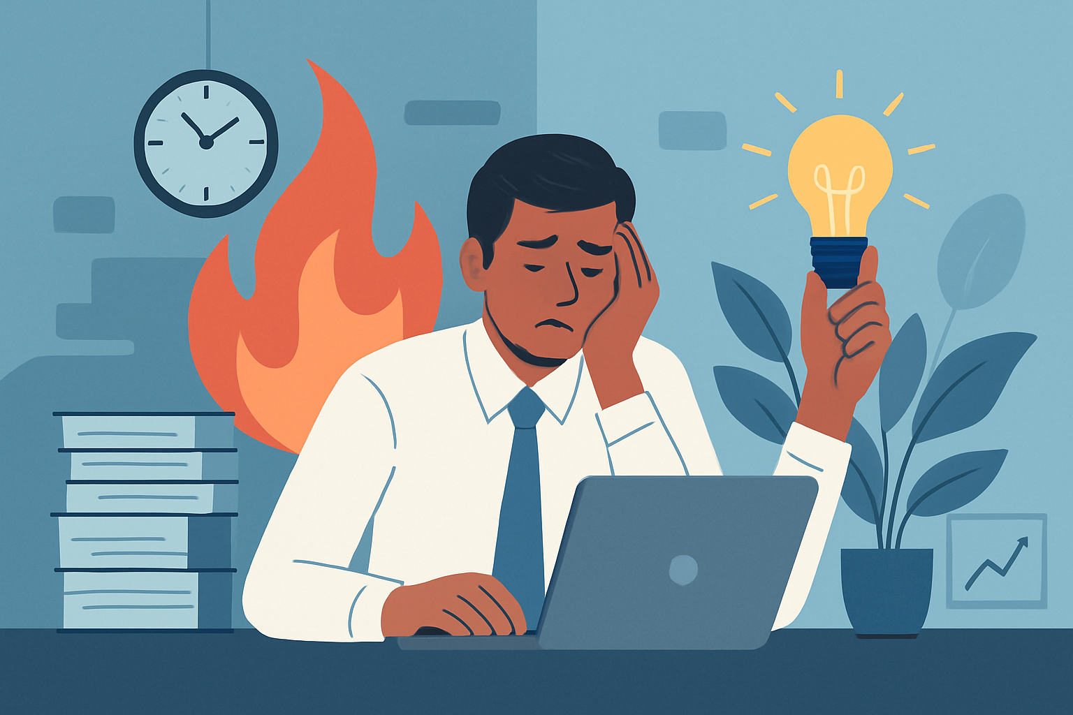 Professional maintaining work-life balance and mental wellness