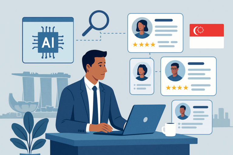 HR recruiter reviewing AI talent profiles